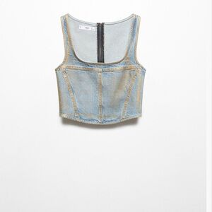 Denim Corset Foil Crop Top